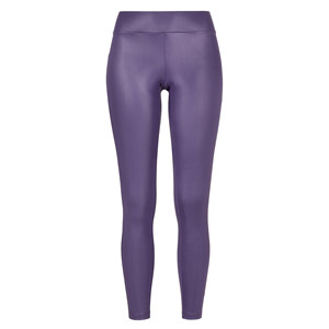 Leggings violets taille haute en PU, coupe skinny longue, style sportif, respirants, en tricot de spandex et nylon - Product Image 1