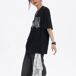 เสื้อยืดโอเวอร์ไซส์สั่งทำพิเศษ ผ้าฝ้าย 100% เสื้อยืดสตรีทแวร์ชายหญิง ปักตัวอักษร แฟชั่นลำลอง เสื้อยืดขายส่ง - Product Image 6