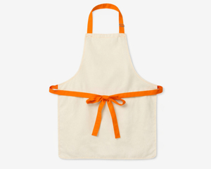 Tablier unisexe en coton avec nœud orange et poches pour restaurant et bar, en tissu tricoté, bretelles réglables, manches courtes - Product Image 2