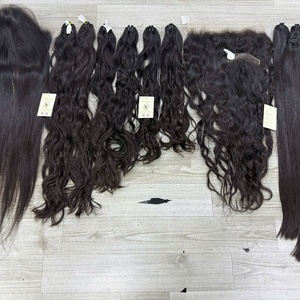 Extensiones de Cabello Humano Vietnamita Virgen de Alta Calidad, Naturales, Lisas y Onduladas, Negras, en Paquetes Dobles, Tejidas a Máquina - Product Image 3