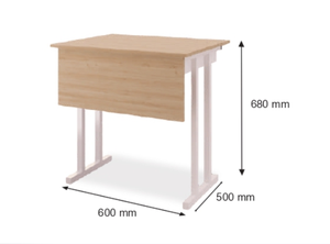Escritorio Escolar Minimalista de Madera con Patas de Metal Blancas, Diseño Duradero para Uso en el Aula - Product Image 2