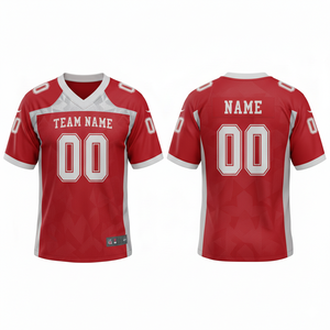 Maillot d'entraînement de football américain personnalisé pour adultes, manches courtes, respirant, option grande taille, 100 % polyester, col en V - Product Image 6