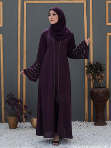 Ofertas de Abayas Holgadas a Precios de Fábrica, Colecciones de Abayas Modestas para la Moda Musulmana Femenina 2026, Abaya Larga Personalizada de Color Sólido para Mujer - Product Image 2