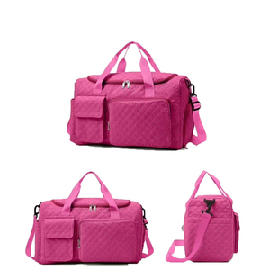 Pink Gym Duffel <b>Bag</b> with Adjustable Strap Large Capacity Zipper Closure High quality Casual Style for Women - Product Image 1