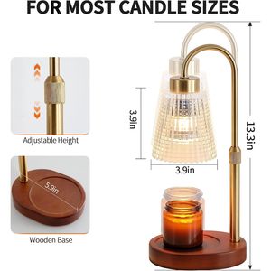 Lampada Scaldacera Elettrica in Ottone Anticato con Timer e Dimmer, Lampada per Barattoli Profumati, 2 Lampadine, Scaldacandele per la Festa della Mamma - Product Image 4