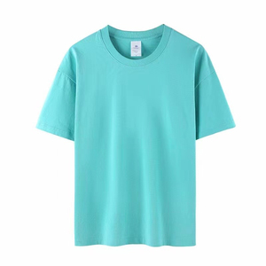 T-shirt en coton uni pour homme, personnalisé, à manches courtes, col rond, coupe classique, couleur unie, tricoté, décontracté, vente en gros - Product Image 6