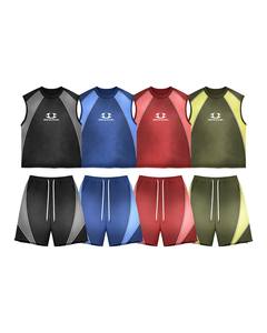Multi Color Block BRNDNAME Sleeveless Tank <b>Top</b> Shorts Set | Oversized Athletic Matching Set | Streetwear OEM Private Label - Product Image 1