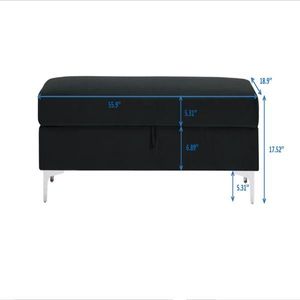 Panca contenitore a 2 posti in tinta unita, in acciaio inossidabile, per soggiorno, divano, sgabello, poggiapiedi per seduta, per ingresso - Product Image 6