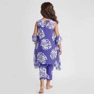 Arthlife Girls Digital Printed <b>Kurti</b> in Soft Cotton Fabric V Neck and Solid Purple Color <b>Kurti</b> for Festival and Wedding Party - Product Image 4