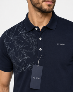 F2 WIN T-shirt décontracté pour homme, bleu marine uni, à manches courtes, en coton tricoté, séchage rapide, respirant, coupe classique, OEM 2026 - Product Image 5