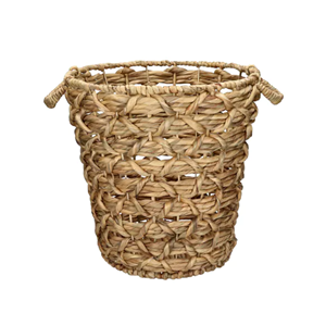 Pot de fleurs artisanal en jacinthe d'eau naturelle, pot rustique, tissé à la main au Vietnam pour maisons chaleureuses et hôtels élégants - Product Image 1