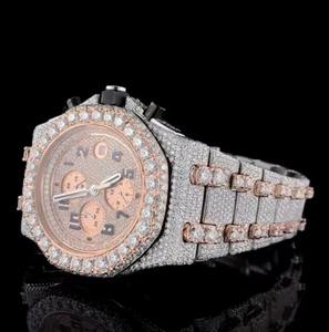 Luxury Square Alloy Diamond Men's <b>Chronograph</b> ETA Quartz Watch 41mm Analog-Digital Sapphire Crystal Buckle Stainless Steel Band - Product Image 2
