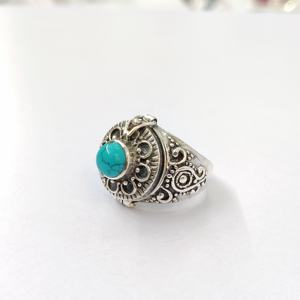 Bague de mariage en pierre précieuse Poisson, argent sterling 925, turquoise, sertie en bézel, légère, unisexe, vente en gros directe, fêtes - Product Image 3