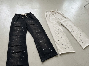 Pantalon de jogging de luxe pour homme, style hip-hop, en toile décontractée, avec strass et diamants étincelants, tendance streetwear - Product Image 2