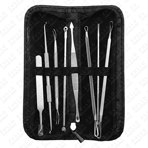 OEM Private Label Stainless Steel Acne Extractor Kit Professional Blackhead Remover <b>Tools</b> with PU Storage <b>Case</b> - Product Image 4