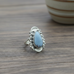 Anillo Vintage de Angelita Azul en Forma de Pera, Plata de Ley 925, Chapado en Oro Rosa y Oro Amarillo, Joyería Boho Hecha a Mano, Regalo para Hombre - Product Image 5
