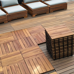 Acacia DeckingTiles 300*300mm para decoración interior - exterior del Hogar decoración de jardín decoración de terraza patio trasero azulejo de piso entrelazado - Product Image 3
