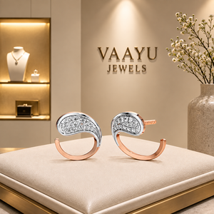 ต่างหูเพชรทรงห่วงแบบโมเดิร์นสำหรับผู้หญิง ทอง 10K 14K 18K เงิน 925 935 ชุบโรเดียม ของขวัญสำหรับงานหมั้น - Product Image 1