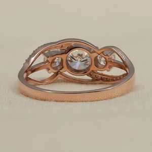 Twisted <b>Infinity</b> Round Cut Diamond Three Stone Ring For Women's 1.01CT Lab Grown 14K <b>Rose</b> Gold Anniversary Promise Gift Her - Product Image 6