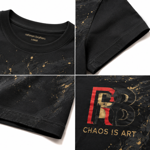 Men's Slim Fit Black Graphic T-<b>Shirt</b> with <b>Gold</b> Print Street Style O-Neck Short Sleeve Jersey Polyester Eco-Friendly 220g - Product Image 4