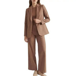 Prix d'usine en gros : Costume de cérémonie pour femme, coupe ajustée, blazer uni en velours tissé, à un bouton, avec pantalon, pour mariage 2026 - Product Image 5