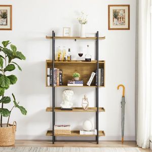 Libreria Vintage Multilivello per Ufficio, Camera da Letto, Soggiorno, Design Moderno e Rustico, Materiale in Metallo e Plastica - Product Image 3