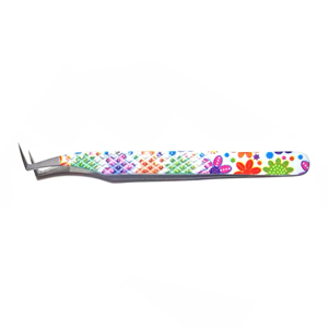 Pinzas de pestañas de volumen ruso Diseño de bota larga con flor caliente Impreso Acero inoxidable Color plata Nueva belleza Artículo caliente - Product Image 4