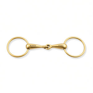 Bocado de cobre de una sola articulación con anillos de latón y acero inoxidable para entrenamiento ecuestre - Product Image 2