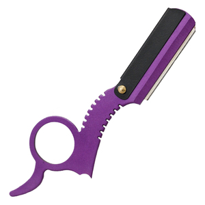 ZH INTERNATIONAL Cuchilla de Afeitar Profesional de Acero Inoxidable con Anillo para Dedo, de Una Sola Hoja, Color Morado - Product Image 5