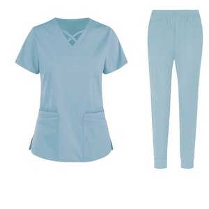 Short Sleeve Unisex Hospital Logo <b>Uniform</b> <b>Scrubs</b> Suit Hospital Medical Doctor Nurse Disposable Breathable Medical <b>Scrubs</b> - Product Image 3