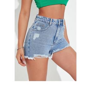 Short en jean déchiré taille haute pour femme – Nouvelle collection été à prix réduit – Style décontracté - Product Image 2