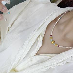 Collier de perles Ba Fang Lai Cai Édition Été 2025 – Luxe léger et polyvalent, perles élégantes pour femme, petit et raffiné - Product Image 4