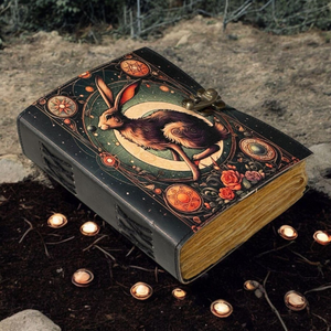 Diario de Viaje Gótico Vintage de Cuero Ecológico Hecho a Mano con Tapa Dura, Mini Diario de Conejo, Libro de las Sombras, Regalo de Pascua - Product Image 6