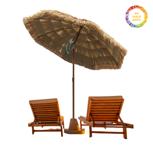 Sombrilla de palma duradera hecha a mano con forma de hoja, parasol con estructura resistente, sombrilla para exteriores para patio y playa - Product Image 3