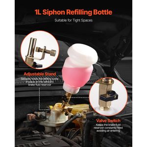 Kit Completo per Spurgo Freni da 3L con Bottiglia di Ricarica a Sifone da 1L e 13 Connettori per Tubi per Riparazione Efficiente dei Freni - Product Image 3