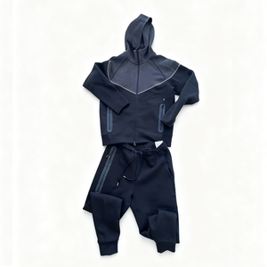 Ensemble de survêtement décontracté pour homme avec sweat à capuche zippé, pantalon à cordon en coton tricoté à motif imprimé, idéal pour l'été et les loisirs - Product Image 6