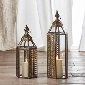 Ensemble de lanternes anciennes en métal, style marocain, petites et grandes tailles, en fer forgé, lanternes du Ramadan pour la décoration de la maison et du jardin - Product Image 4