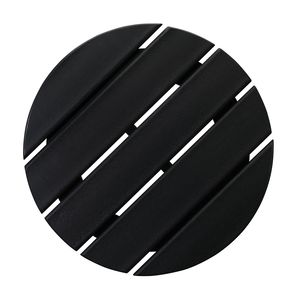 Tavolino rotondo a strato singolo 46*46*46 cm in HDPE nero per soggiorno - Product Image 3
