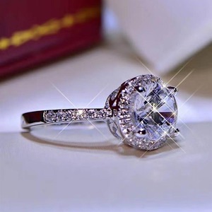 Custom VVS Moissanite Diamond Brilliant Cut H Color Filled Sterling Silver IGI Certified Rings Wedding Engagement Ring Unisex - Product Image 2