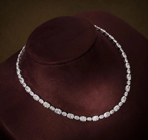 Collar de Diamantes Cultivados en Laboratorio con Certificado IGI, Cadena de Oro, Corte Ovalado, Estilo Vintage Minimalista, Joyería Fina, Regalo para Mujer - Product Image 2