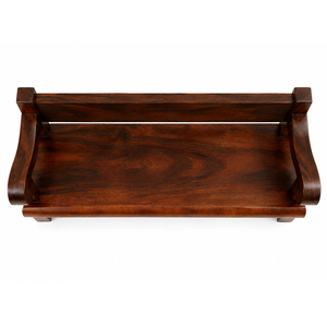 Banc de patio en bois massif Bagong, design traditionnel antique fait main, 2 places, finition brun foncé, couleur personnalisée, extérieur - Product Image 3