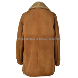 Chaqueta Larga de Piel de Oveja Color Cognac, Personalizada OEM TOPEAK SPORTS 2026, Ecológica, de Secado Rápido y Transpirable para Hombre - Product Image 2