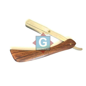 Maquinilla de Afeitar Dorada para Hombre, Mango de Madera, Acero Inoxidable, Maquinilla de Afeitar Profesional - Product Image 2