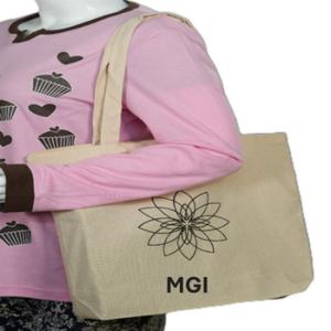Women's Fashion Two-Strap Canvas Tote Bag Animal Prints Embroidery National Shopping Music Feature Zipper Closure Daily Use - Product Image 1