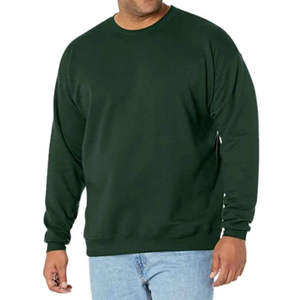 เสื้อสเวตเชิ้ตคอกลมสีเขียวเข้มสำหรับผู้ชาย ทรงปกติ ถักแบบลำลอง แขนยาว สีพื้น ใส่ได้ในฤดูใบไม้ร่วง - Product Image 1