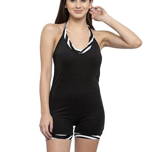 Traje de Baño de Una Pieza Ligero y Suave para Mujer, Corte Alto, Logotipo Frontal, Spandex/Poliéster, Transpirable, Secado Rápido, para Viajes de Verano - Product Image 1