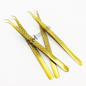 Juego de Pinzas para Extensión de Pestañas con Punta de Diamante, Recubrimiento de Plasma Dorado, Punta Suave de Precisión para Extensión de Pestañas - Product Image 4