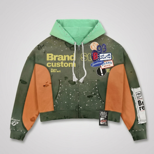 เสื้อฮู้ดดี้โอเวอร์ไซส์พรีเมียมแบบขายส่ง OEM เสื้อฮู้ดดี้แบบซิปสำหรับผู้หญิง พร้อมส่ง - Product Image 3
