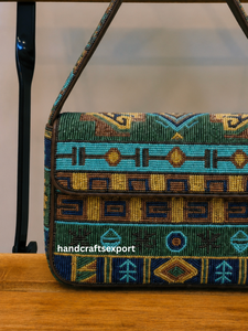 Bolso de Moda con Cuentas Geométricas Artesanales, Bolso de Hombro Bohemio para Mujer |   Bolso Bordado a Mano |   Diseño de Logotipo Personalizado |   Artesanías - Product Image 3