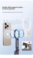 Perche à selfie magnétique multifonction haut de gamme en métal pur, pour prise de vue individuelle et utilisation sur bureau, support pliable facile à transporter